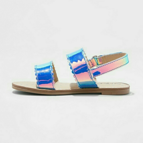 girls iridescent sandals
